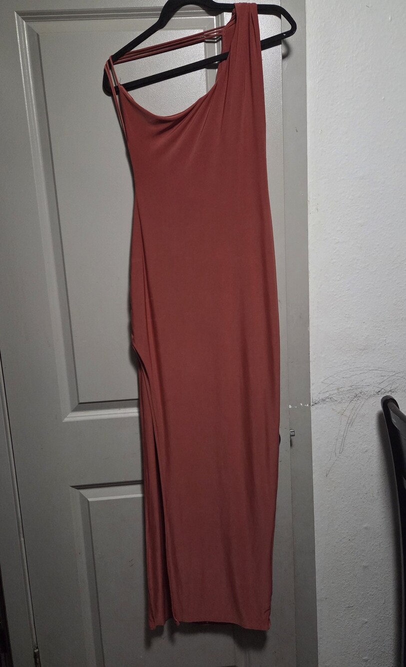Windsor One-Shoulder Terracotta Maxi Dress